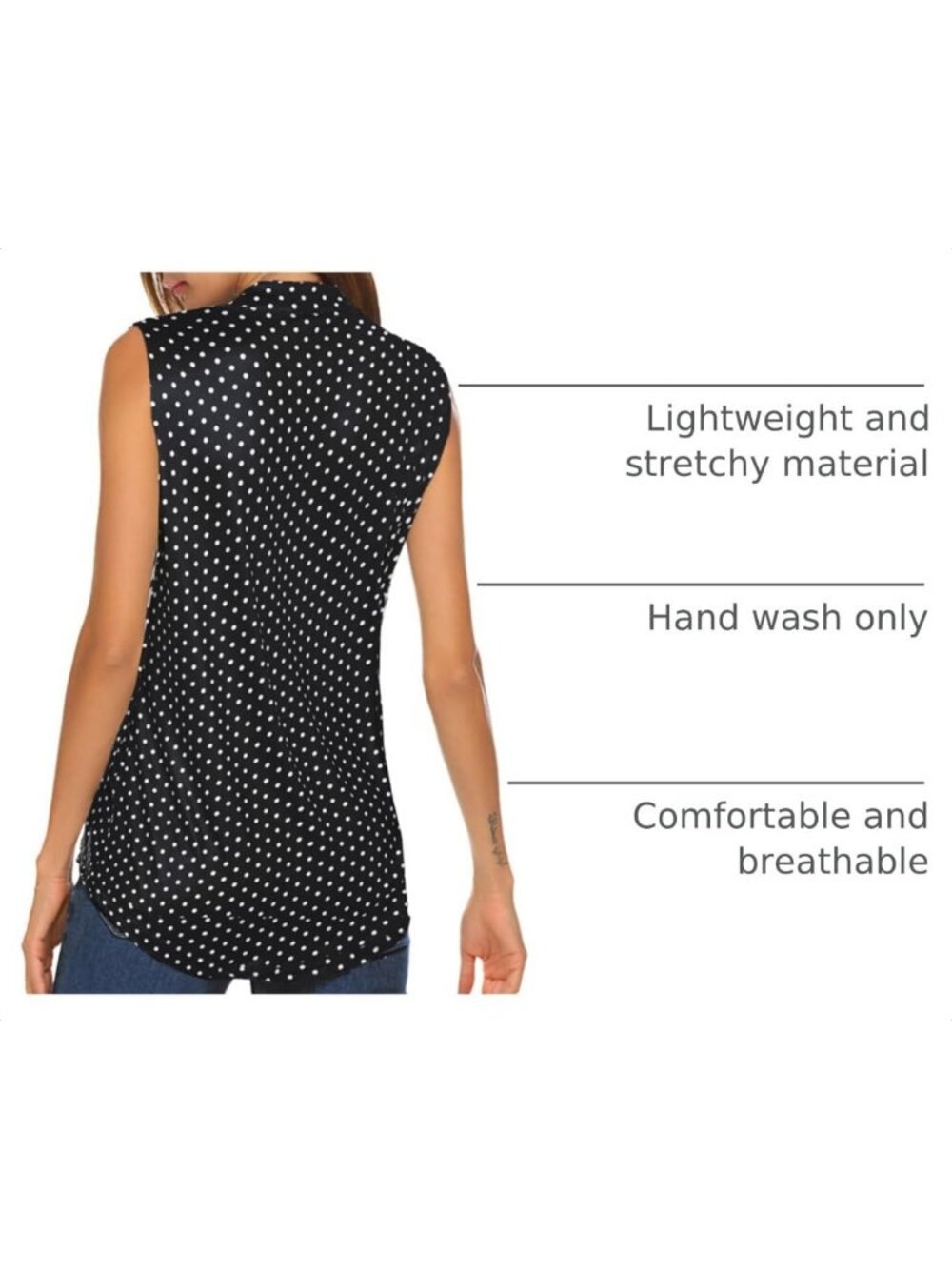 Floral Print Sleeveless V Neck Tunic Tank Top - Women's Summer Blouse Shirt - Picture 4 of 6